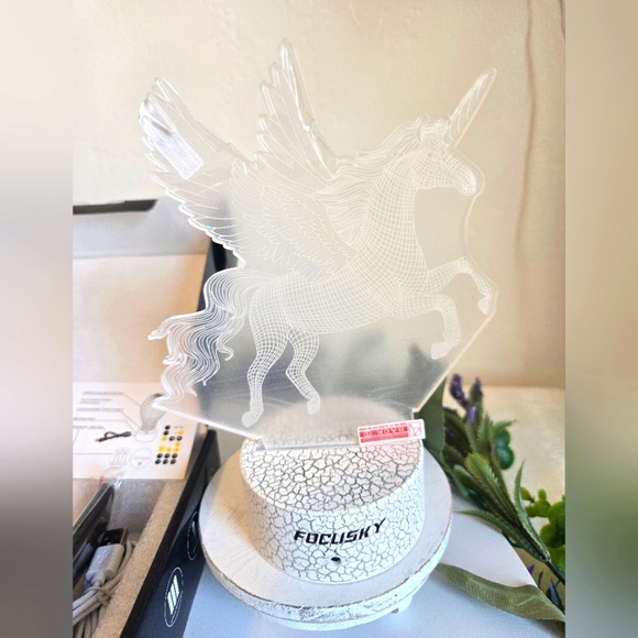 Unicorn Night Light 3D Light Lamp Color Changing Bedside Lamp Focusky - Picture 2 of 16